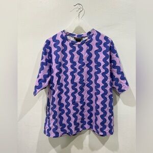 Nooworks Purple Violet 💜👾🪻Oversized Squiggle Top Large